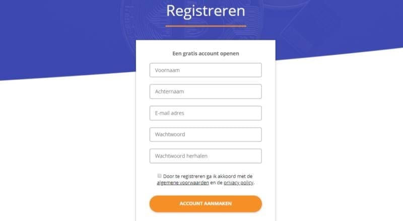 Cryptocurrency kopen met iDEAL - Account aanmaken